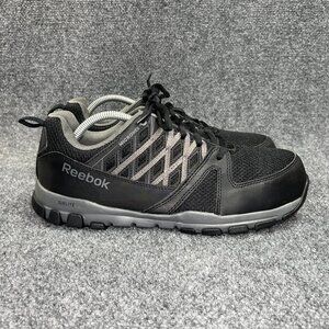 Reebok Sublite Athletic Work Shoes Men 11 Black Slip Resistant Steel Toe Sneaker